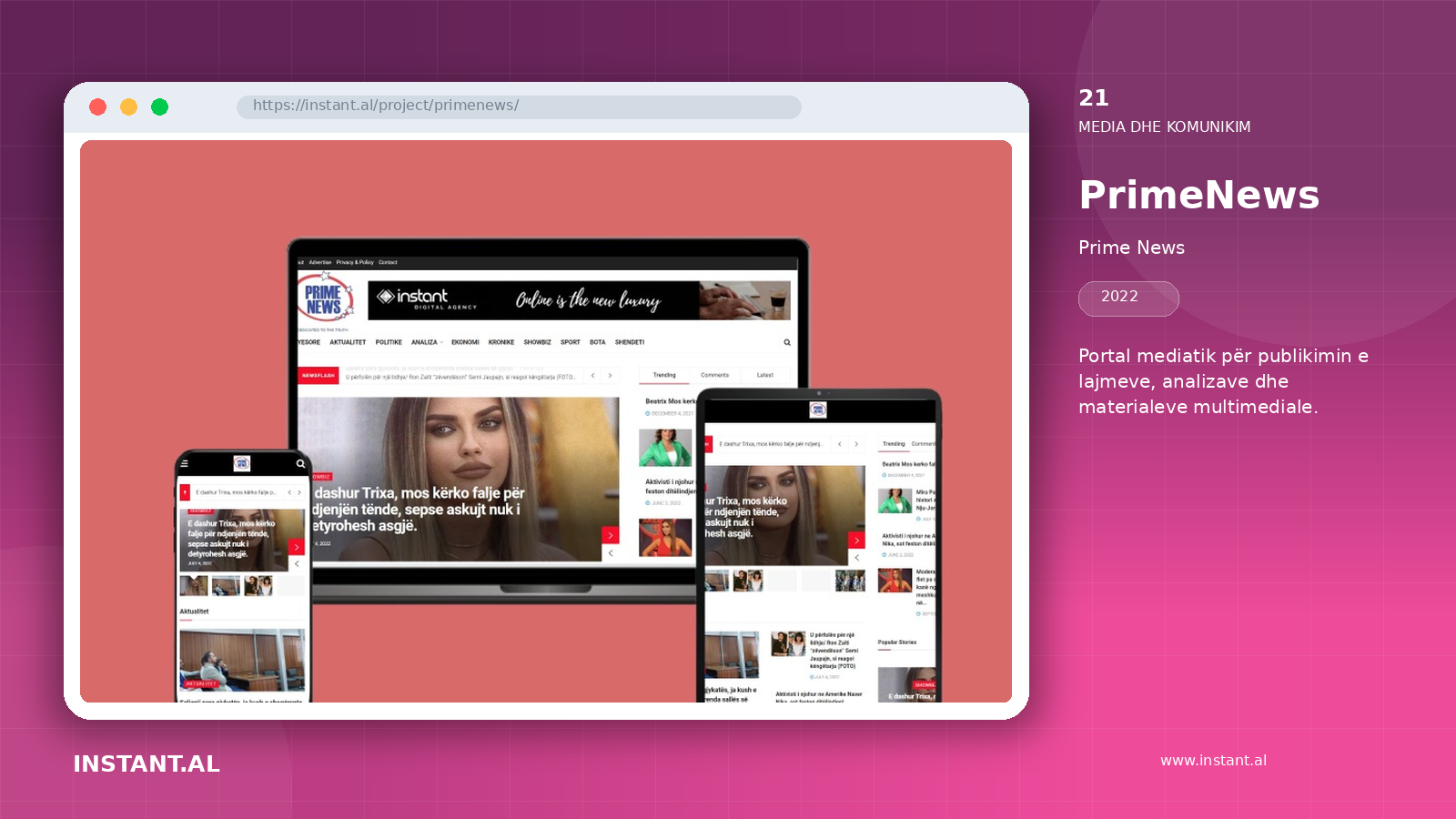 Pamje nga projekti PrimeNews