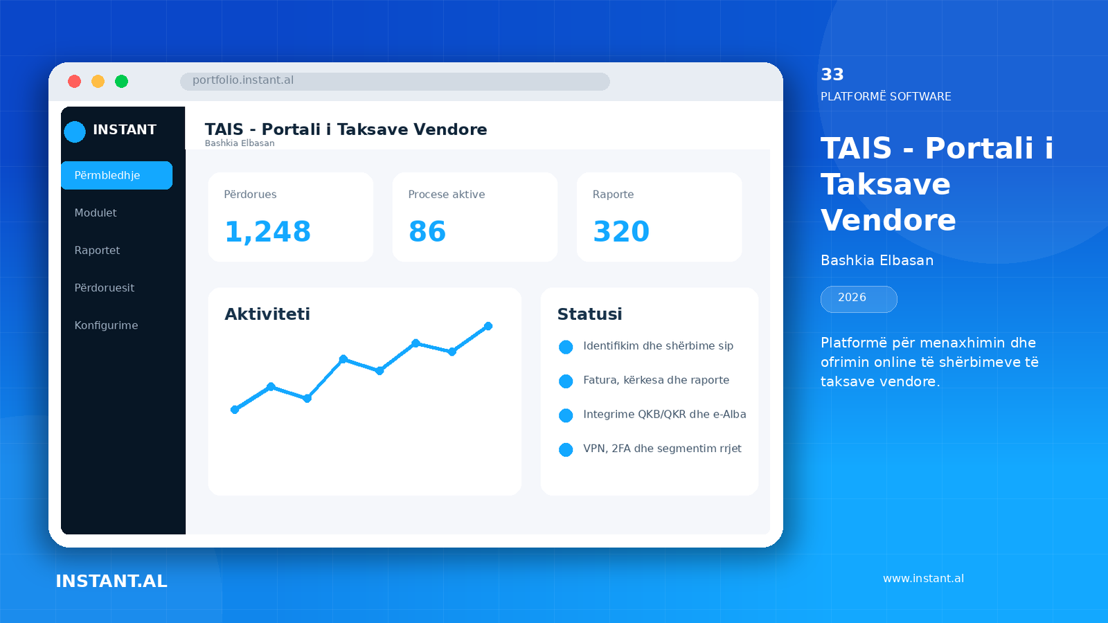 Pamje nga projekti TAIS - Portali i Taksave Vendore